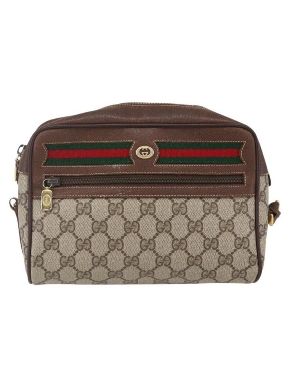 Authentic GUCCI GG Supreme Web Sherry Line Bag PVC Beige Gold 56 02 087 - Picture 5 of 16